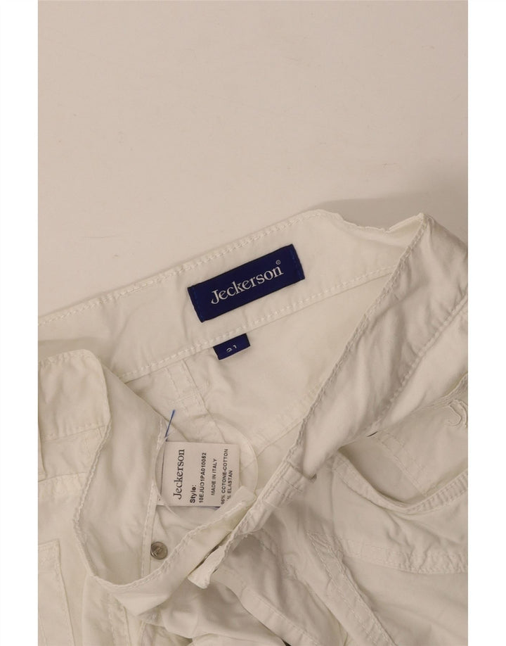 JECKERSON Bermuda décontracté pour femme W31 en coton blanc moyen