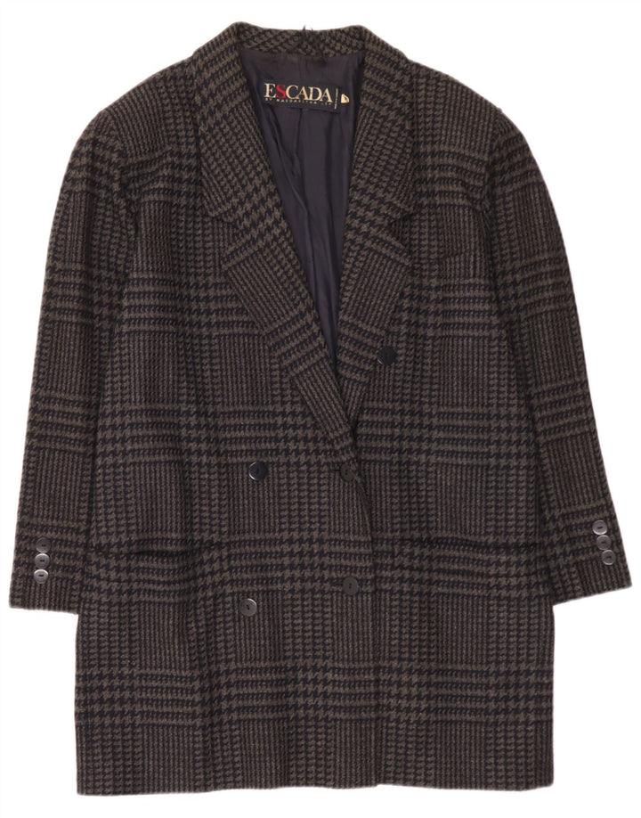 Escada Femmes par Margaretha Ley Manteau Double Boutonnage EU 40 Gris Moyen