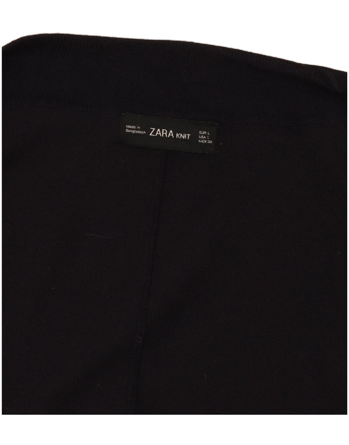 Zara Cardigan ouvert à manches 3/4 pour femme UK 16 Large Bleu marine