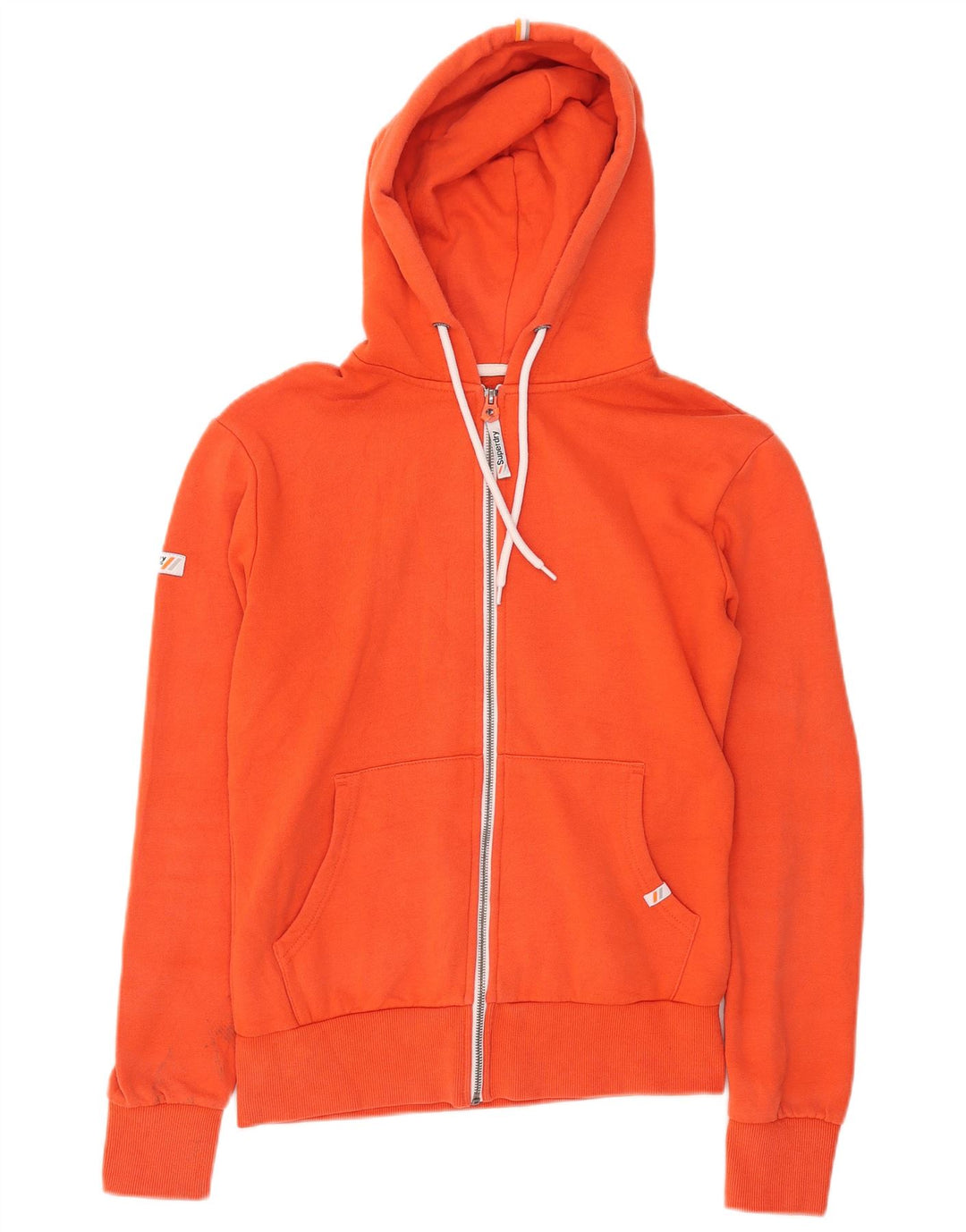 Superdry Pull à capuche zippé pour homme Petit coton orange