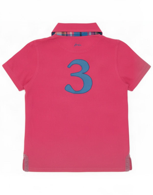 Polo de rugby graphique pour femme Joules UK 10 Petit coton rose