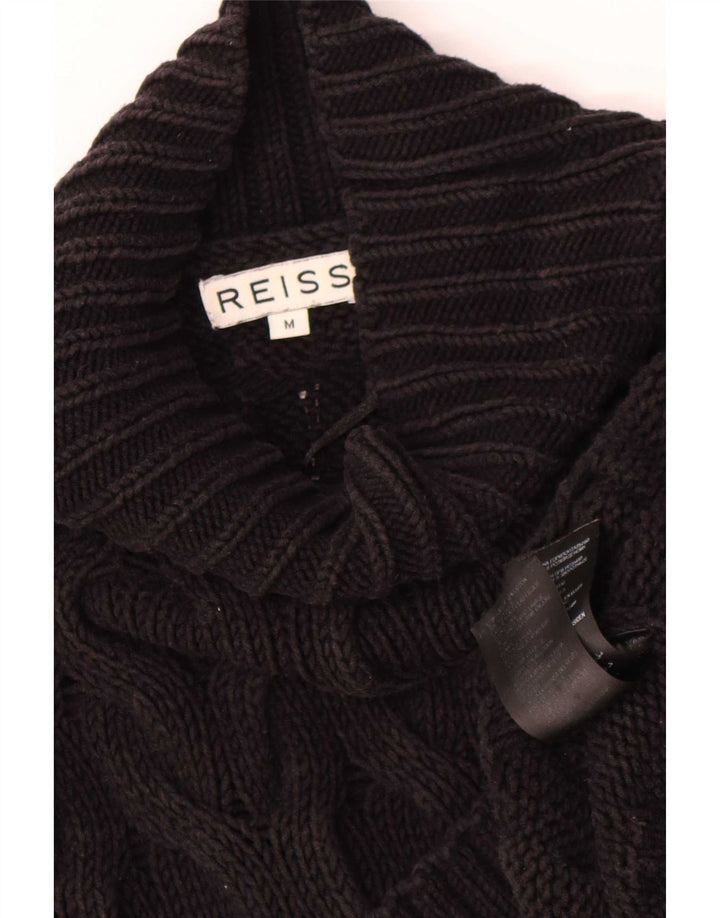 Reiss Pull ample à col roulé pour homme Noir moyen Coton