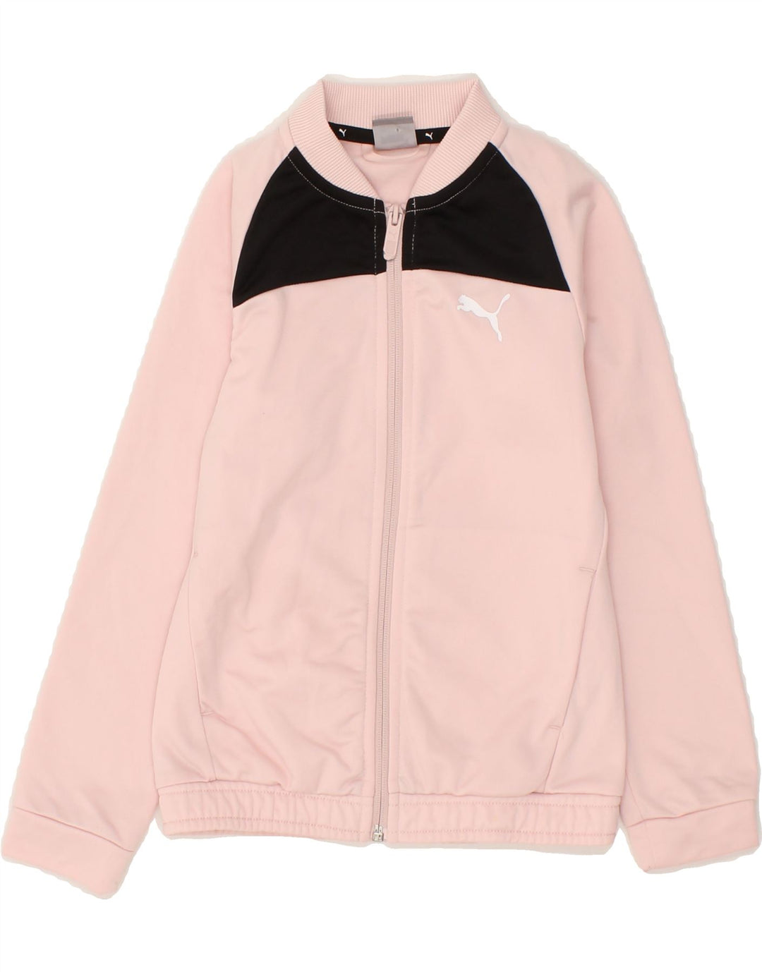 PUMA Girls Tracksuit Top Jacket 7-8 Years  Pink Colourblock Polyester Vintage Puma and Second-Hand Puma from Messina Hembry 