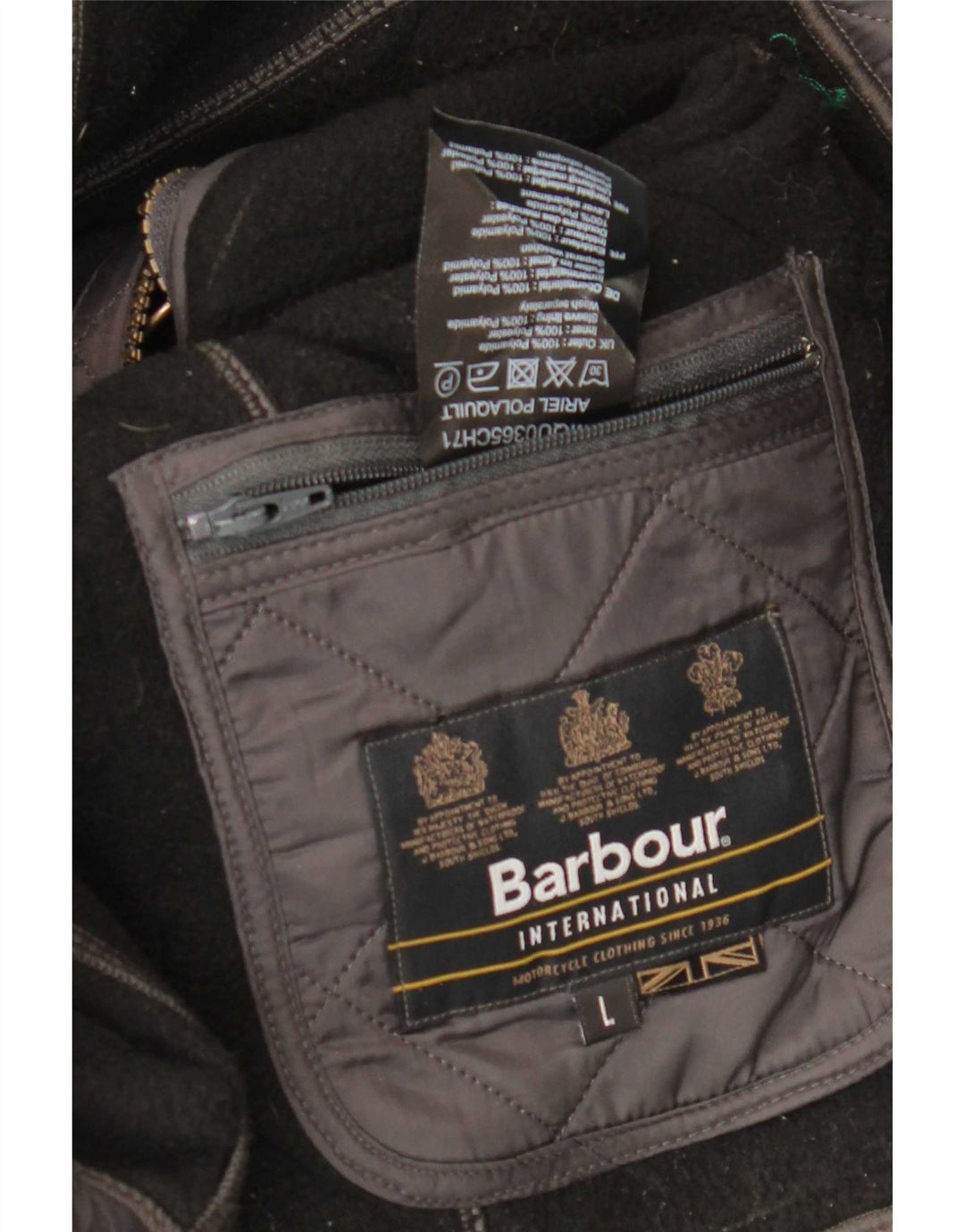 Barbour Veste matelassée pour homme UK 40 Large Gris Polyamide