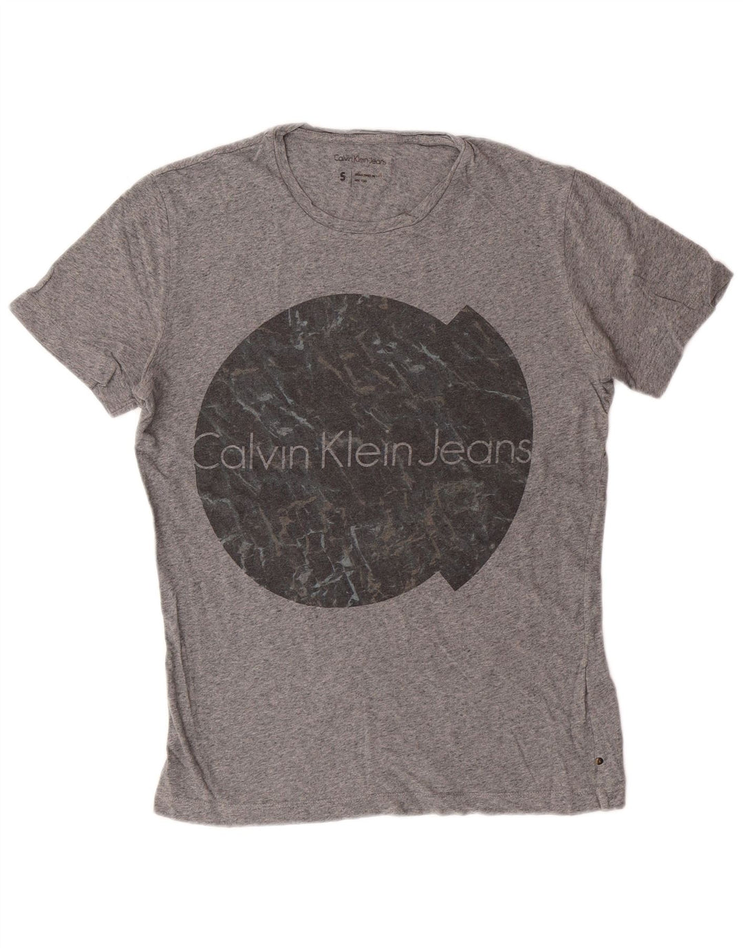 Calvin Klein Jeans T-Shirt Graphique Homme Petit Gris Coton