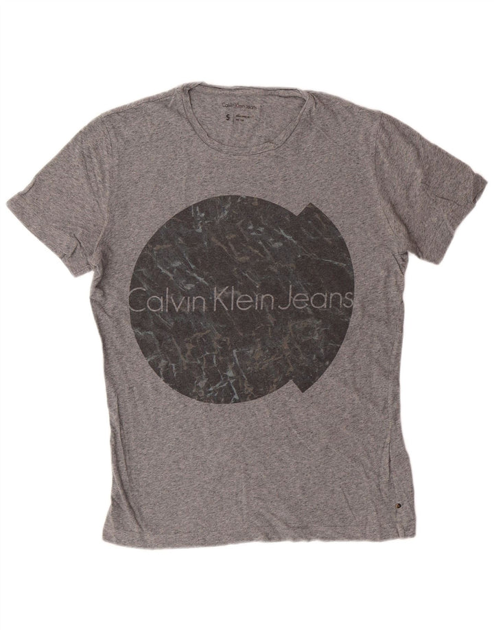 Calvin Klein Jeans T-Shirt Graphique Homme Petit Gris Coton