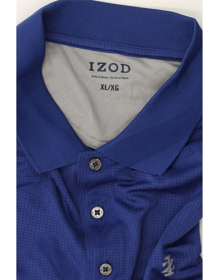 Izod Polo Homme XL Bleu Vichy Polyester