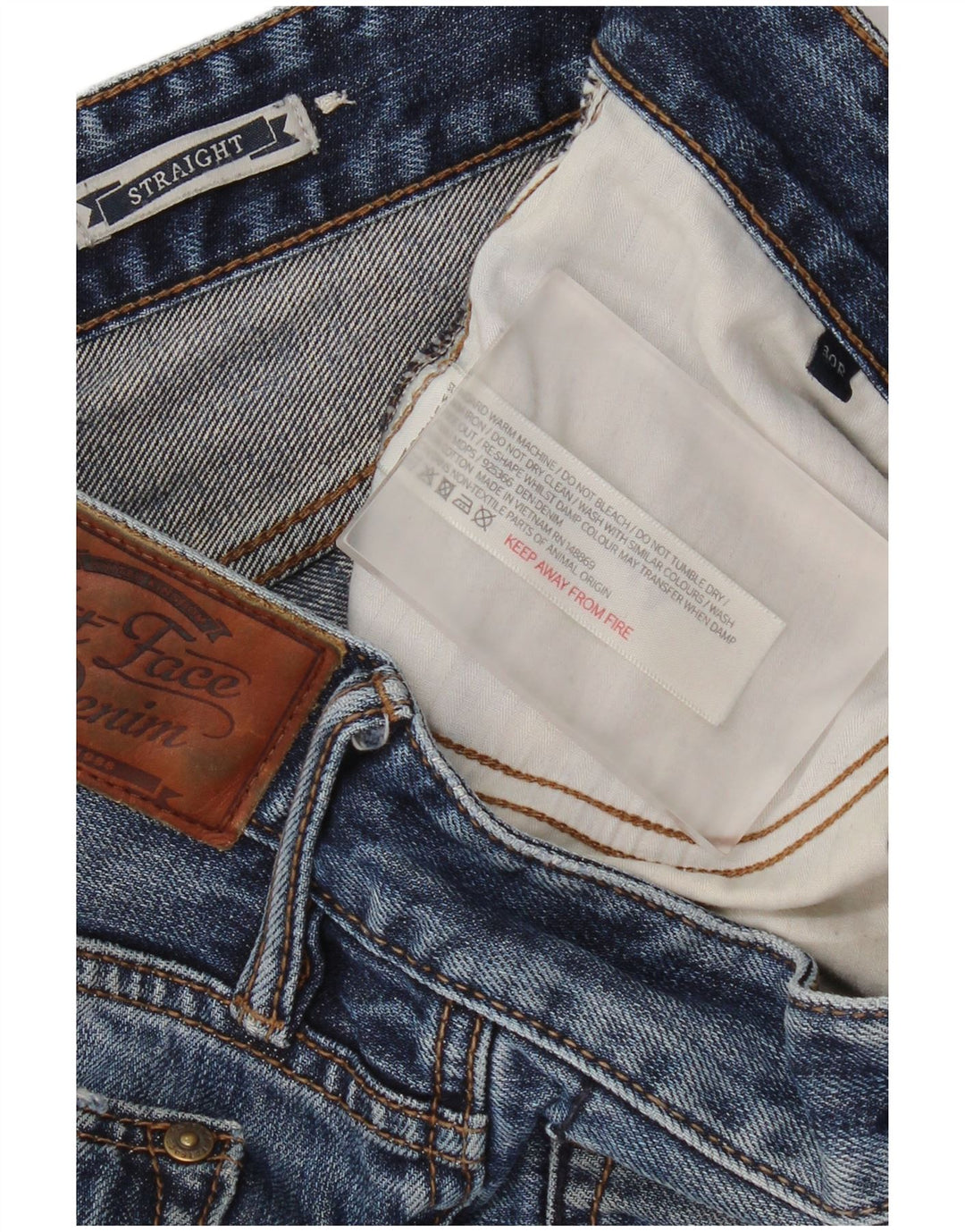 Fat Face Jean droit homme W30 L31 bleu coton