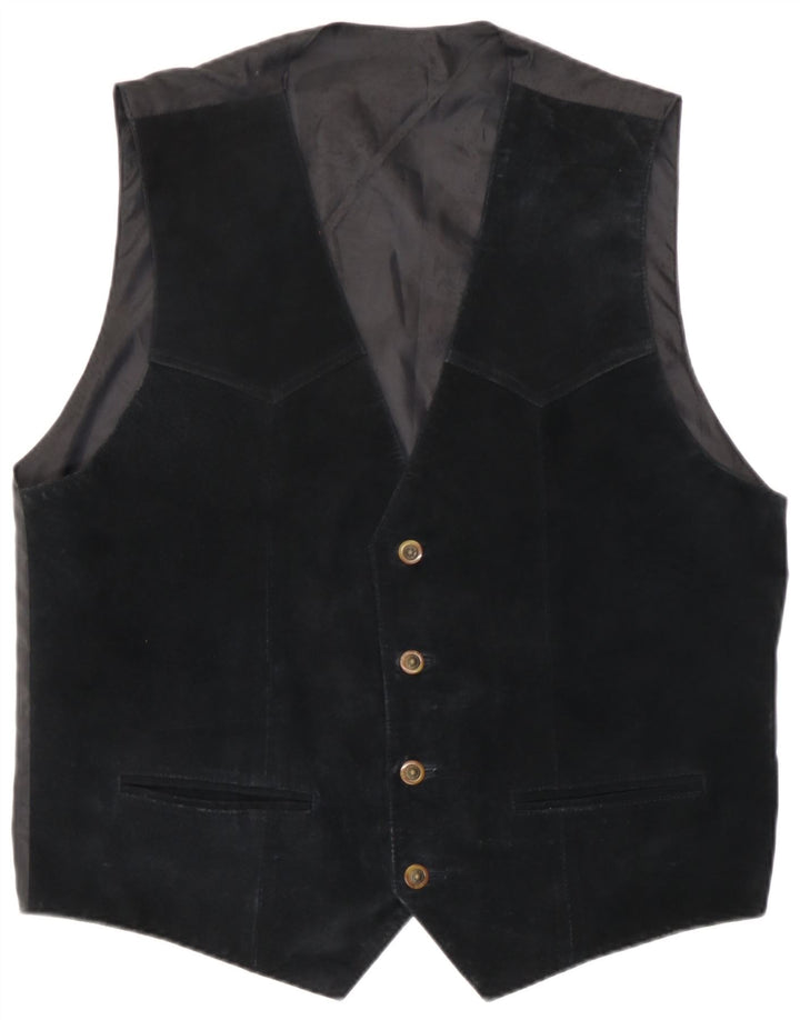 gilet en daim homme vintage grand cuir noir