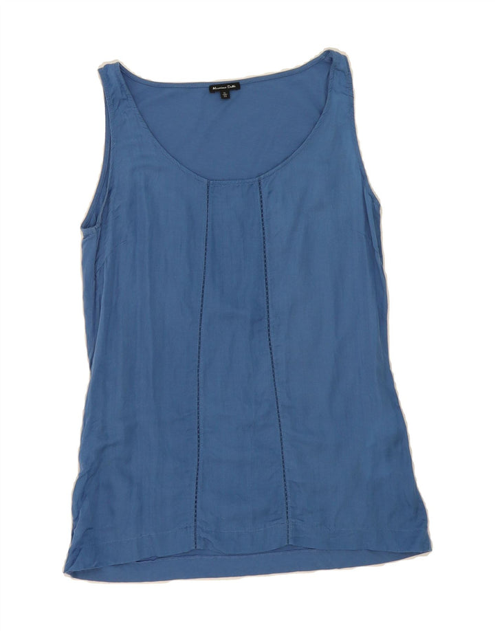 MASSIMO DUTTI Womens Sleeveless Tunic Top UK 12 Medium Blue Cotton Vintage Massimo Dutti and Second-Hand Massimo Dutti from Messina Hembry 