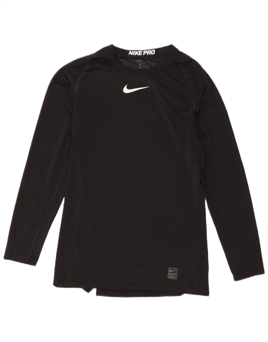 Nike Haut Dri Fit à manches longues pour femme UK 14 Large Noir Polyester