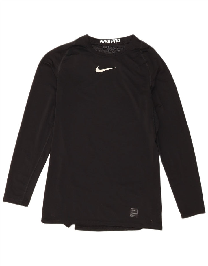 Nike Haut Dri Fit à manches longues pour femme UK 14 Large Noir Polyester