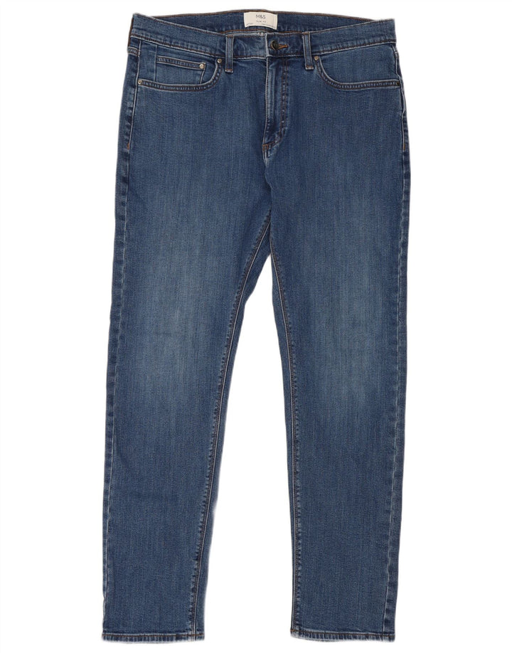 Marks & Spencer Jean Slim Homme W34 L31 Bleu Coton