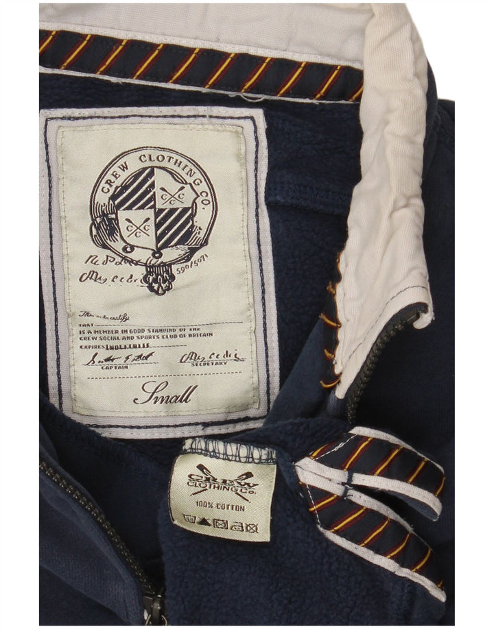 Crew Clothing Sweat-shirt à col zippé pour homme en coton bleu marine Taille S