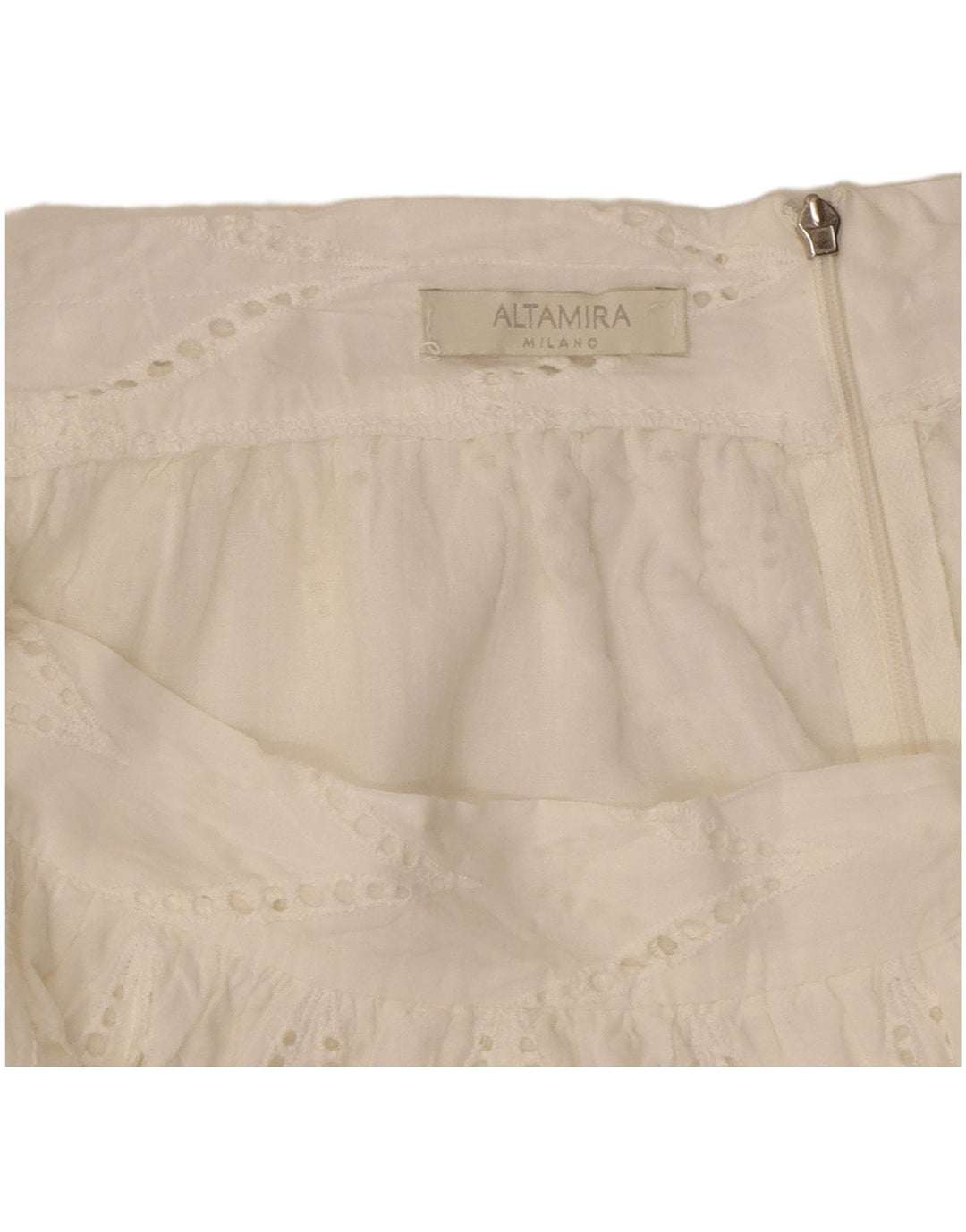 ALTAMIRA Femmes Milano Jupe A-ligne W30 Moyen Blanc Géométrique