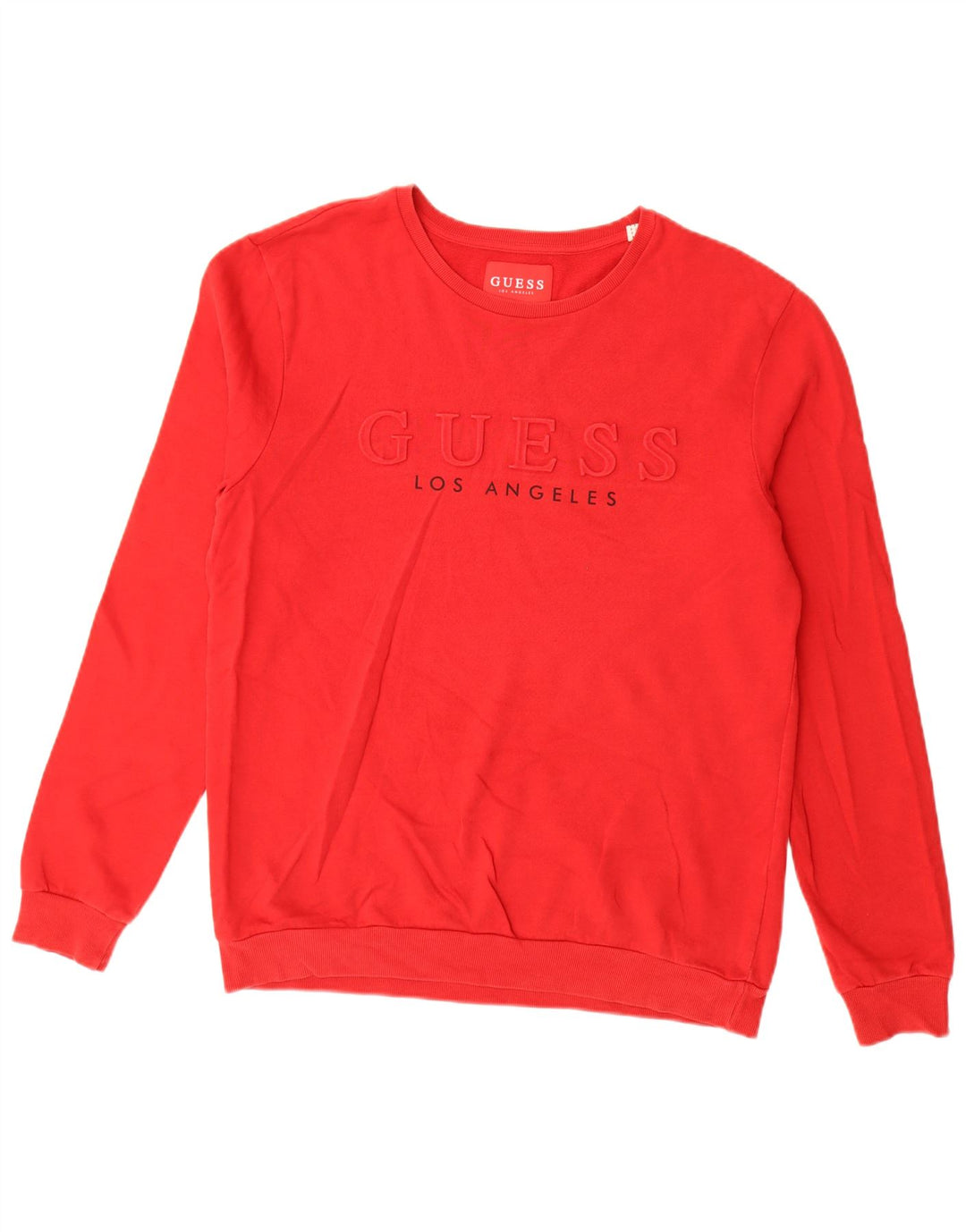 Guess Sweat-shirt graphique pour homme en coton rouge Taille L