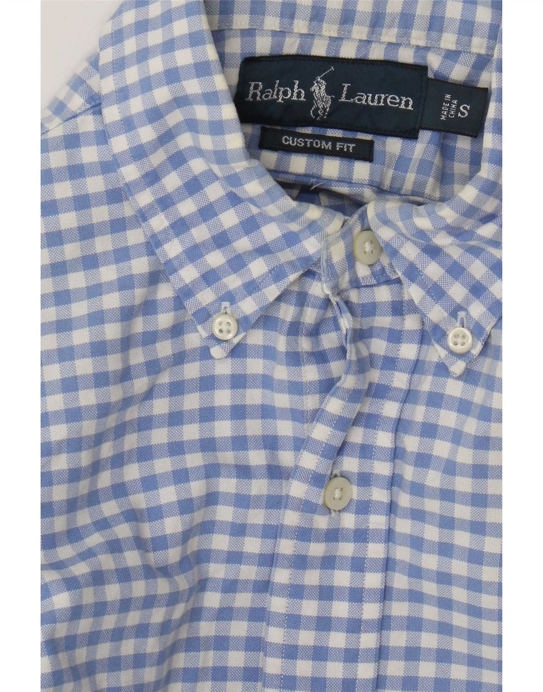 Ralph Lauren Chemise sur mesure pour homme Petit coton vichy bleu