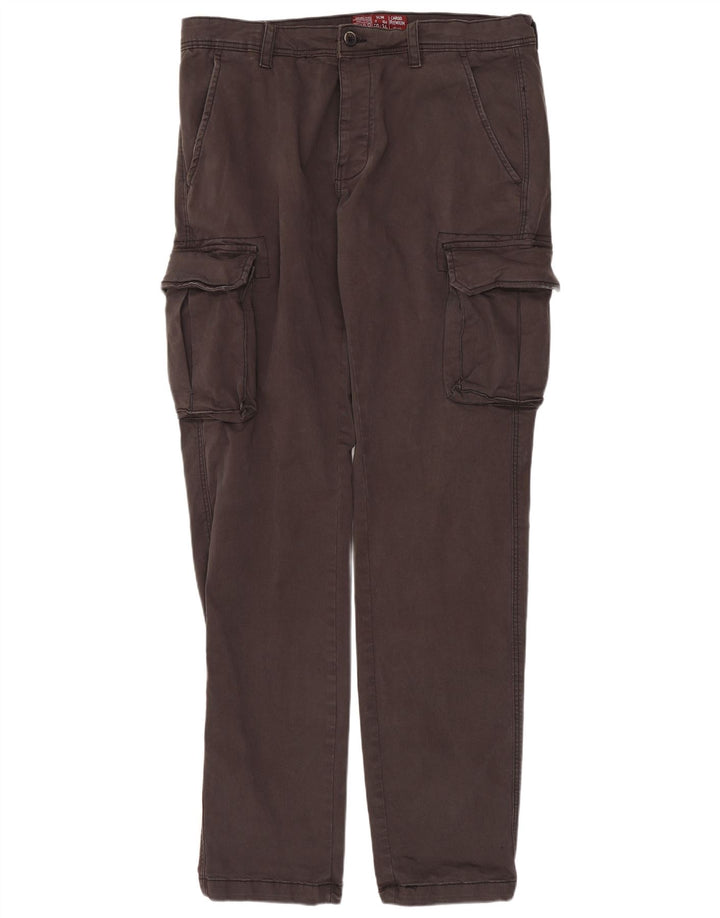 OVS Pantalon Cargo Droit Homme IT 50 Large W34 L33 Gris Coton