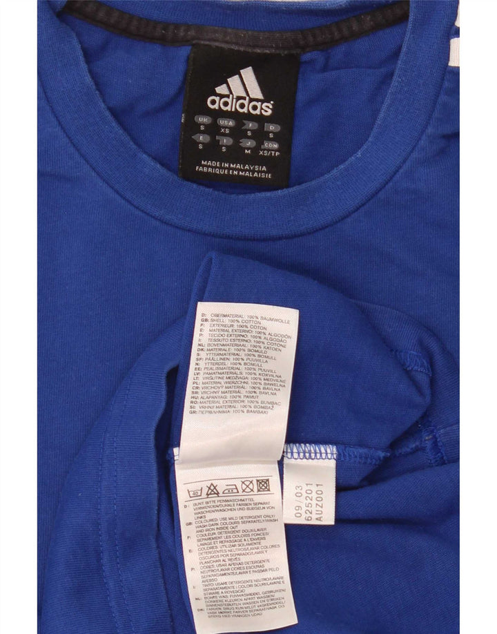 Adidas Haut graphique à manches longues pour hommes Petit coton bleu