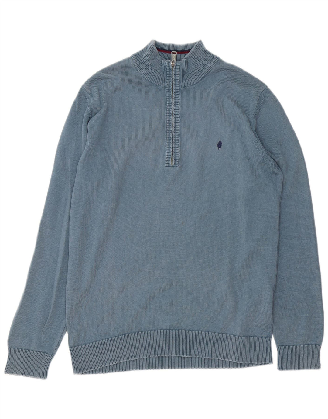 MARLBORO CLASSICS Pull à col zippé pour homme Large Bleu Coton