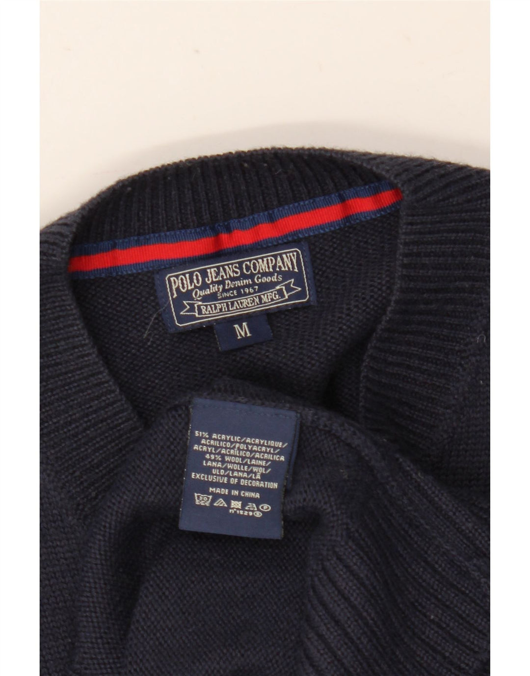 Ralph Lauren Pull col V pour homme en acrylique bleu marine moyen