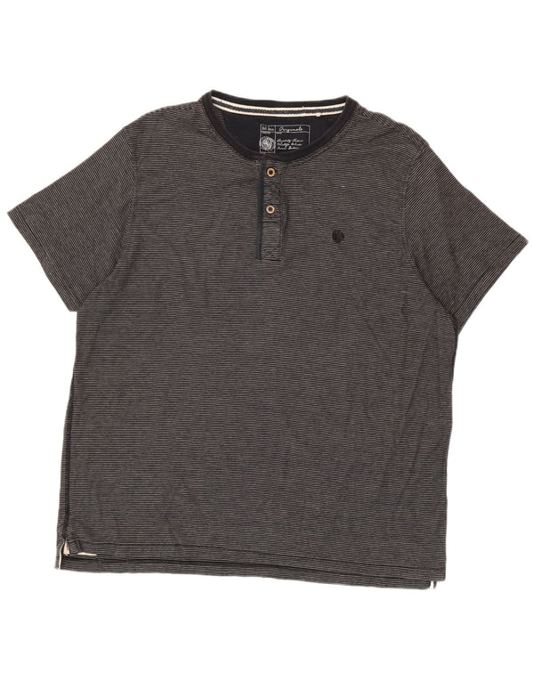 Fat Face T-Shirt Homme Top 2XL Gris Pinstripe Coton