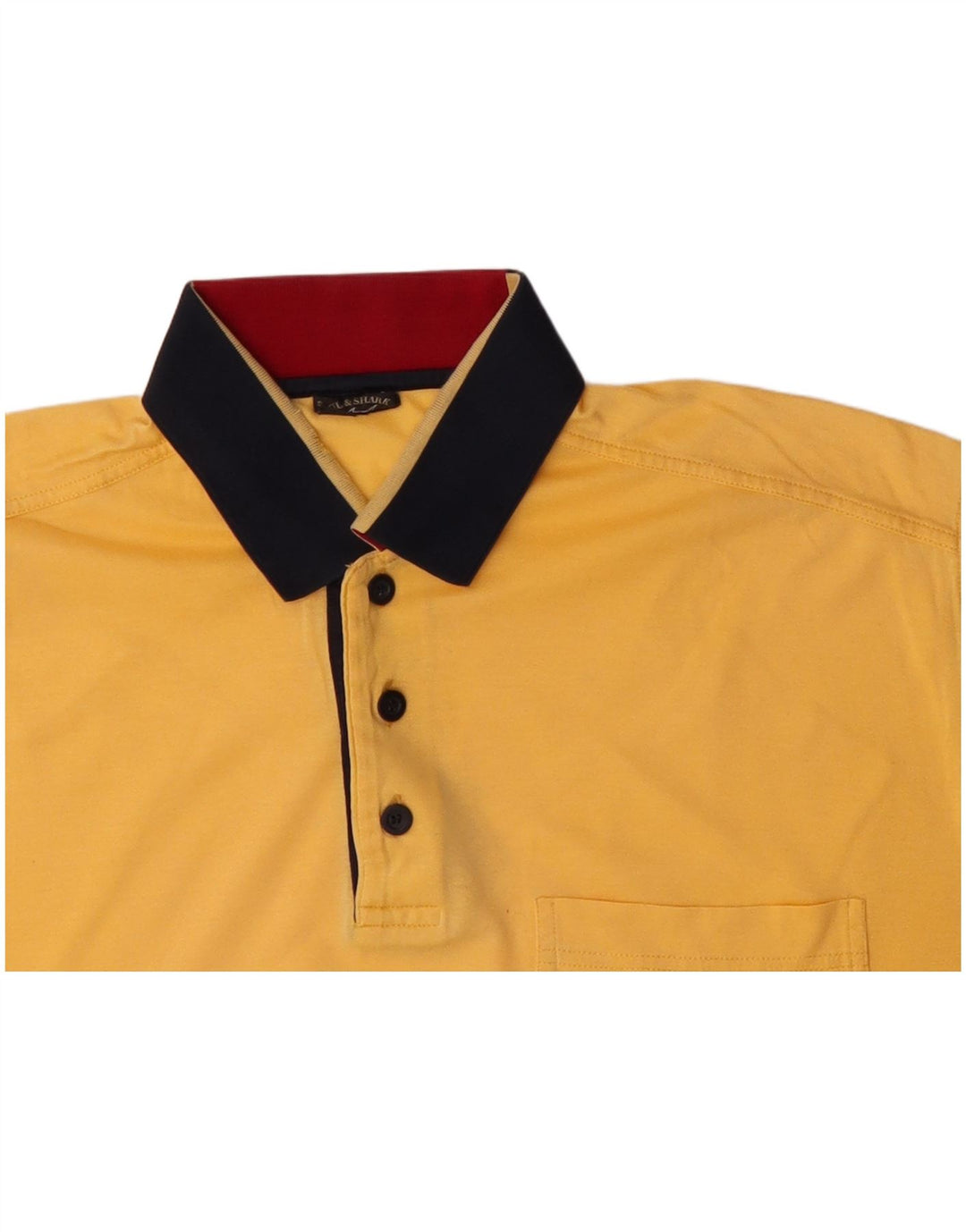 PAUL & SHARK Polo Homme Large Jaune Colorblock Coton