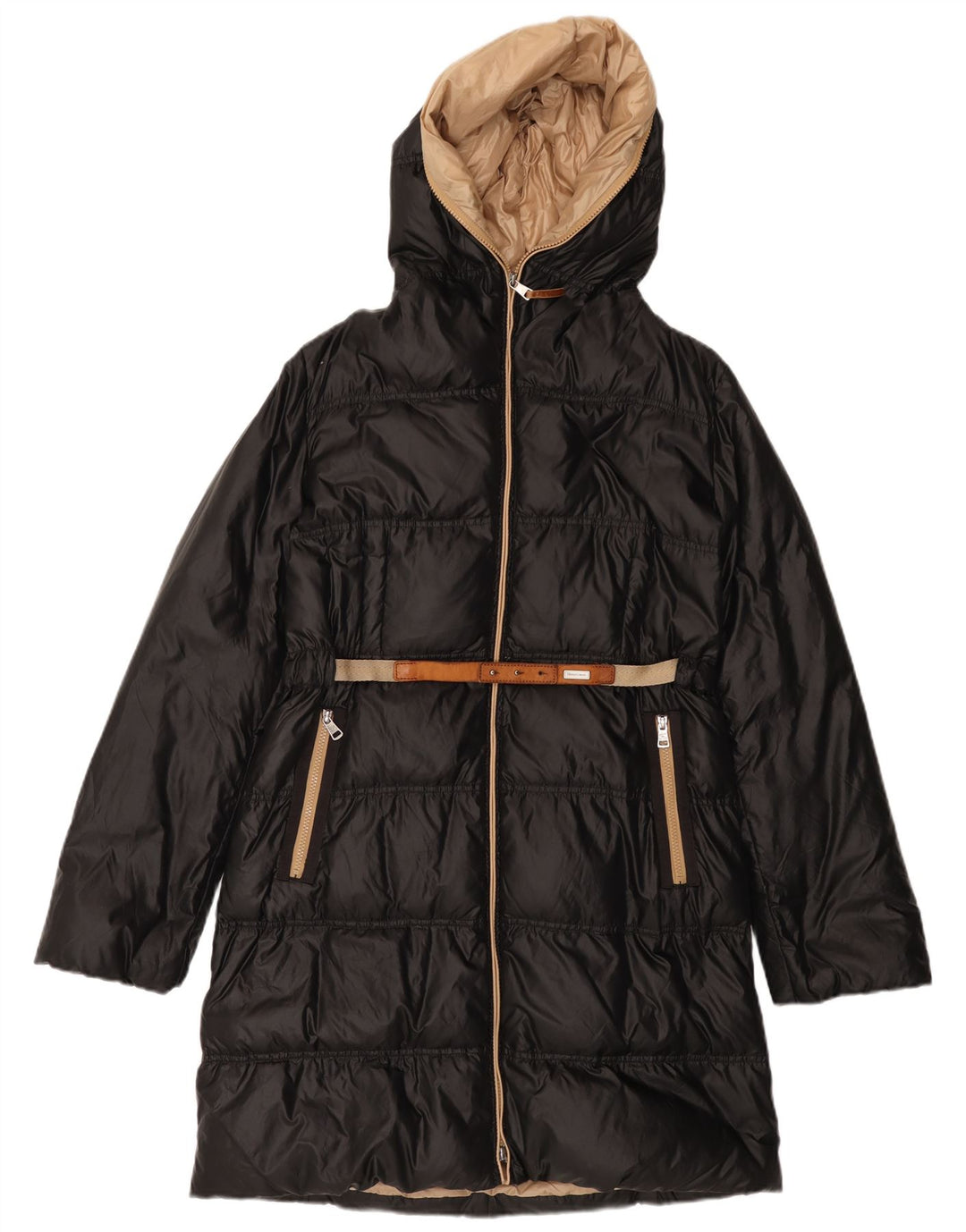 Henry Cottons Manteau matelassé à capuche pour femme IT 48 XL Noir Polyamide