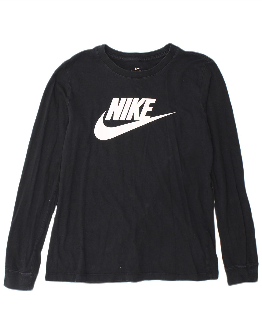 Nike Haut graphique à manches longues pour femme UK 10 Petit coton noir