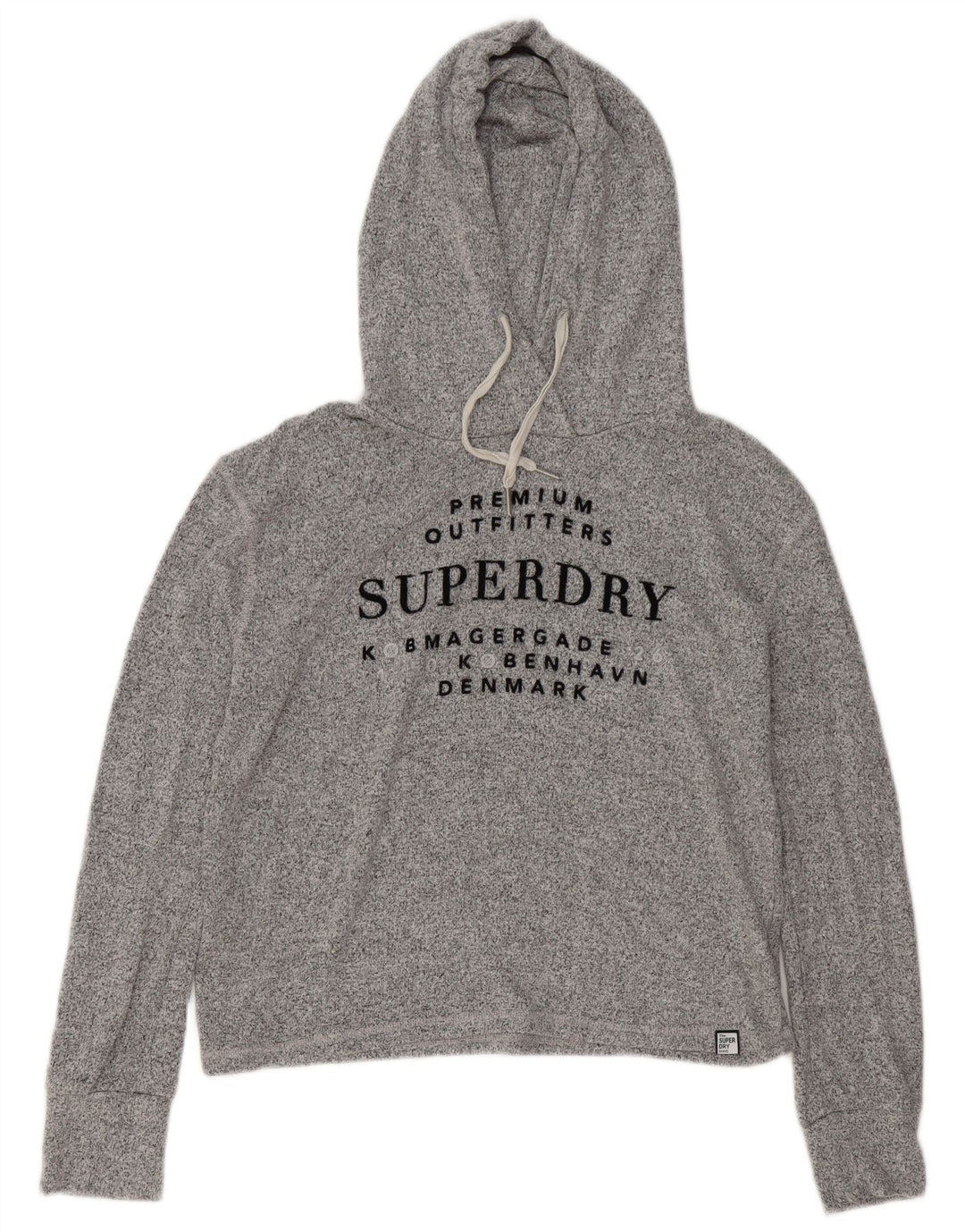 Superdry Pull à capuche surdimensionné graphique pour femme UK 10 petit gris moucheté