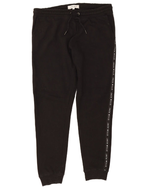 Jack Wills Pantalon de survêtement graphique pour femme Joggers UK 12 Medium Noir