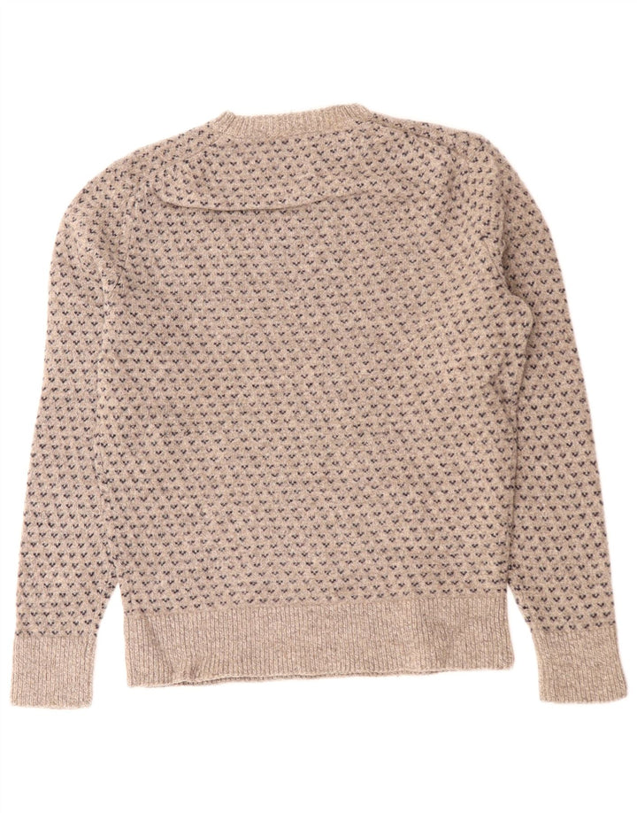 J. CREW Pull col bateau pour femme UK 14 Gris moyen Fair Isle