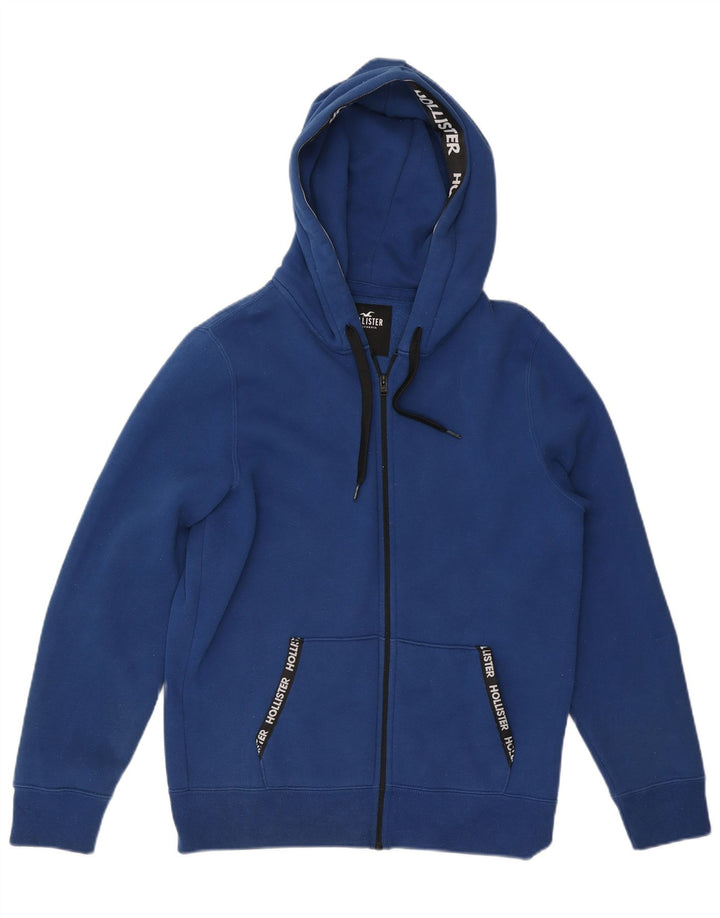 HOLLISTER Sweat à capuche zippé pour homme Bleu moyen Coton