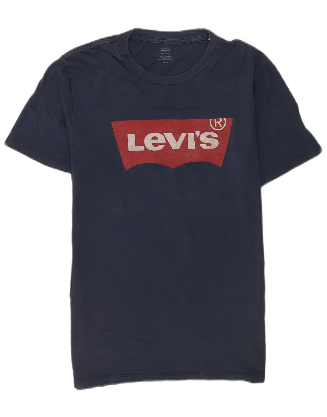 Levi's Graphic T-Shirt Top Small Homme Bleu Marine Coton
