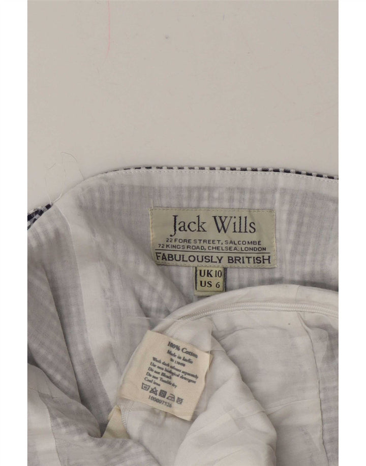 Jack Wills Combishort régulier sans manches pour femme UK 10 Petit coton à carreaux bleu