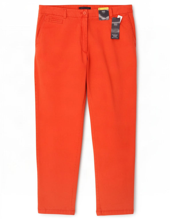 Marks & Spencer Womens Chino Trousers UK 16 Large W36 L29 Orange