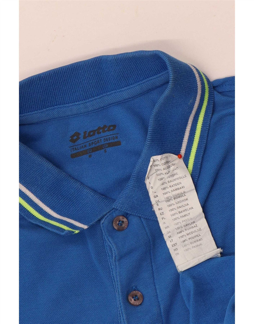 Lotto Polo Homme Petit Bleu Rayé Coton