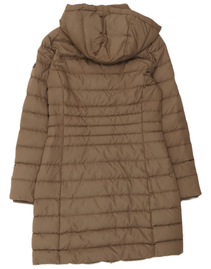 Tommy Hilfiger Manteau rembourré à capuche pour femme UK 14 Polyester beige moyen