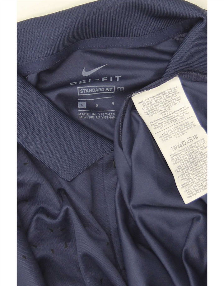 Nike Polo Dri Fit Standard Fit pour homme en polyester bleu marine Taille L