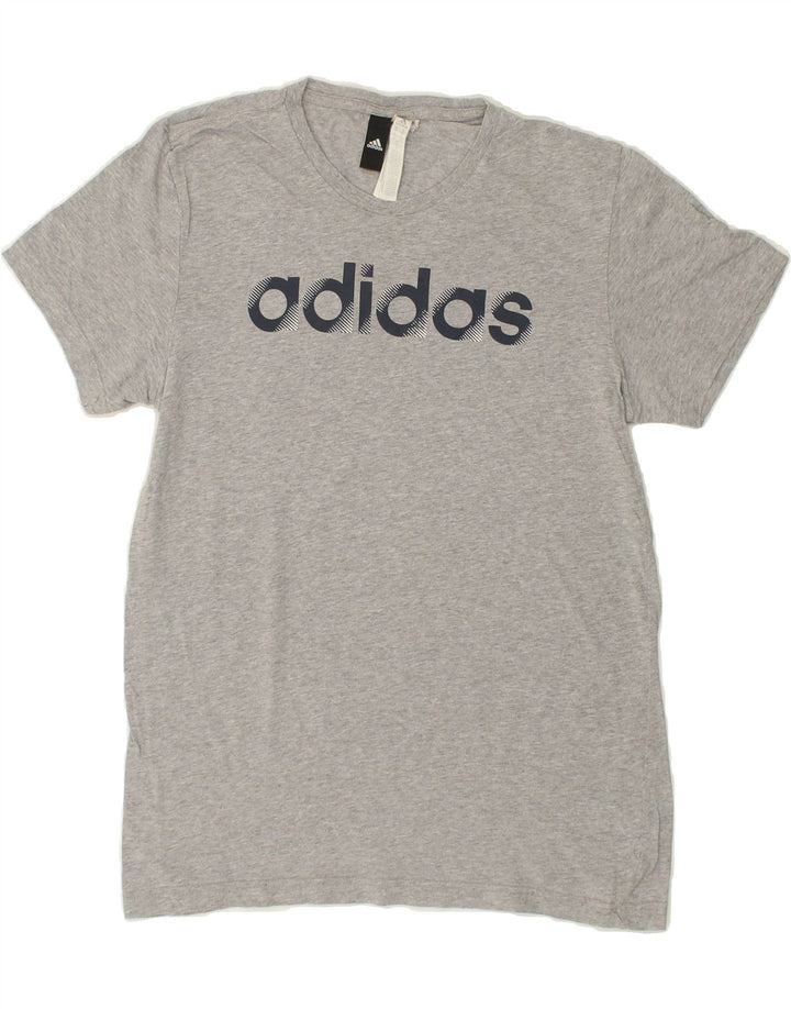 ADIDAS Mens Graphic T-Shirt Top Medium Grey Cotton Vintage Adidas and Second-Hand Adidas from Messina Hembry 