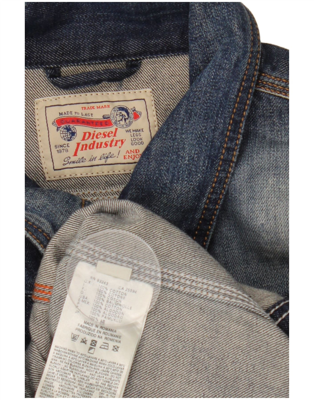 Diesel Veste en Jean Homme UK 42 XL Bleu Coton