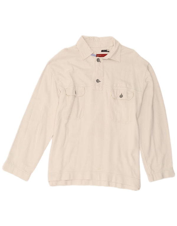 Replay Polo de Rugby à Manches Longues Homme Grand Blanc Coton