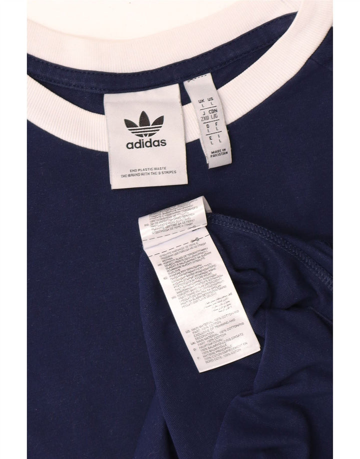 ADIDAS T-Shirt Homme Haut Large Bleu Marine Coton