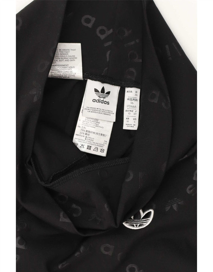 Adidas Leggings graphiques pour femmes UK 10 Small Noir Polyester