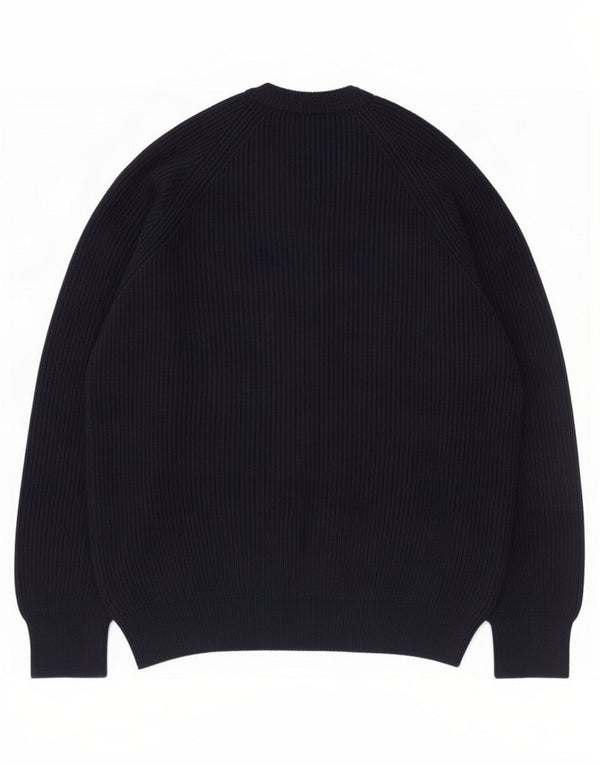 Navigare Pull col rond homme en laine bleu marine moyen
