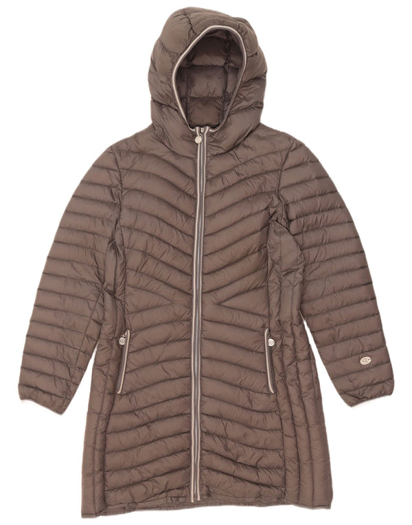 Champion Manteau matelassé à capuche pour femme IT 46 Large Gris Polyamide