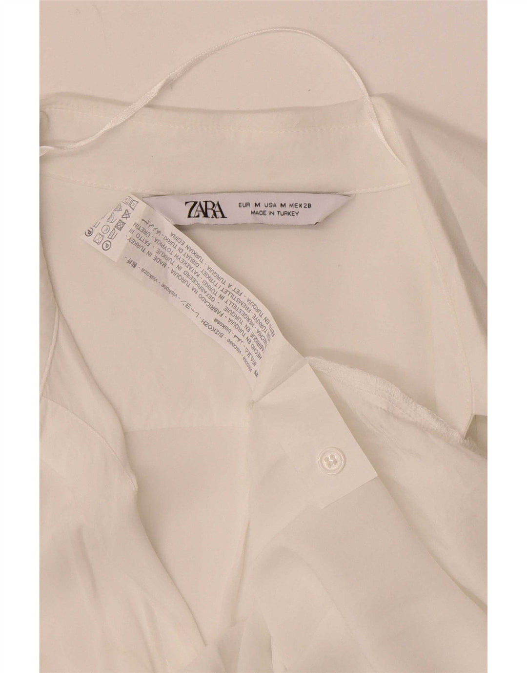 Zara Chemisier Femme Chemisier UK 12 Medium Blanc Viscose
