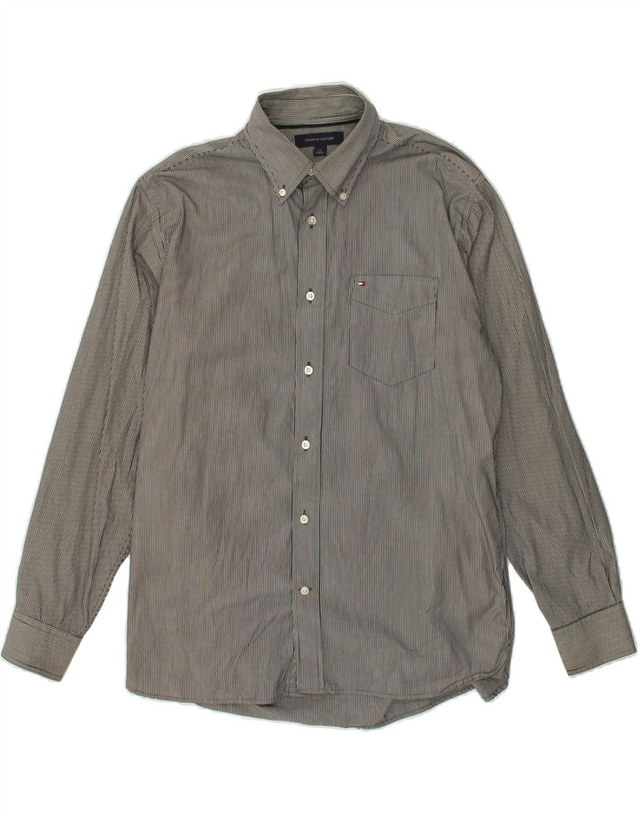 TOMMY HILFIGER Mens Shirt Medium Grey Pinstripe Cotton Vintage Tommy Hilfiger and Second-Hand Tommy Hilfiger from Messina Hembry 