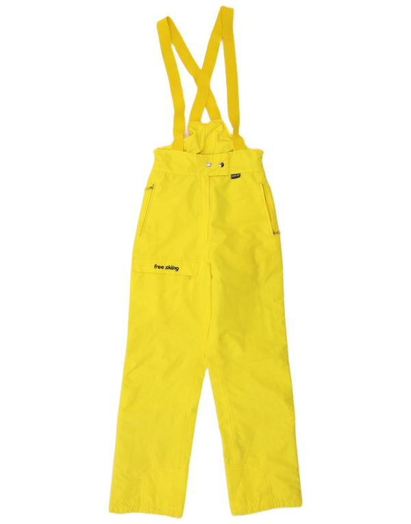 vintage Womens Dungarees Ski Pantalon EU 34 XS Jaune Polyamide
