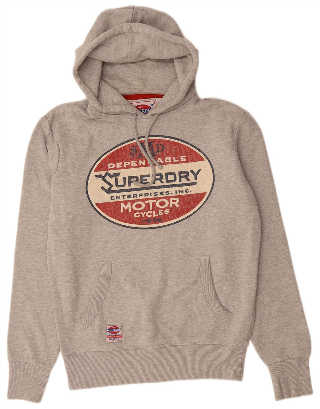 SUPERDRY Pull à Capuche Graphique Homme Gris Moyen Coton
